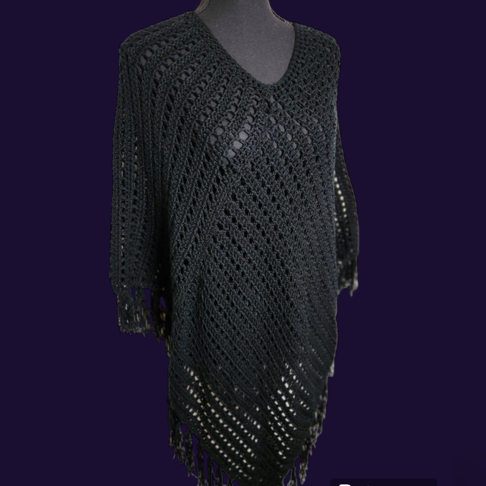 Crochet Fringed Poncho